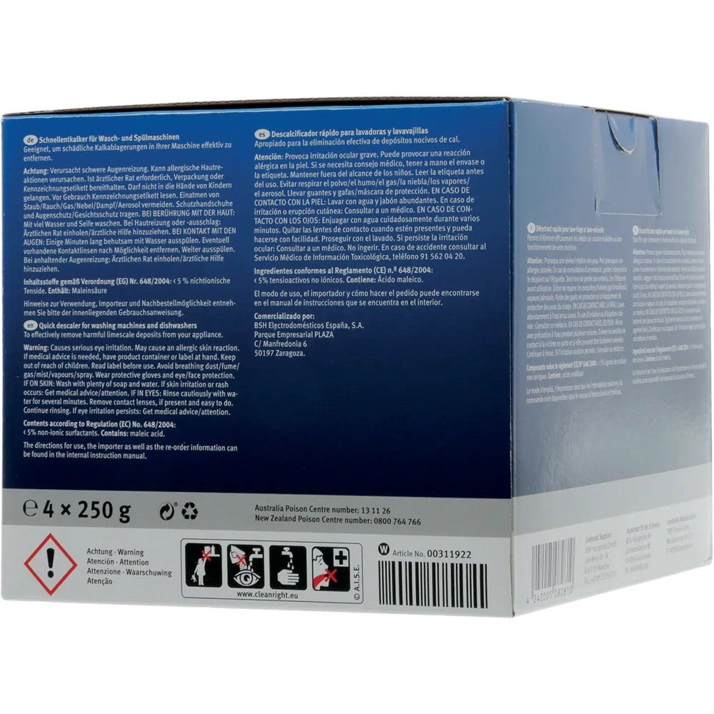 Bosch Ontkalker Wasmachine en Vaatwasser 00312331 (4x250gr)