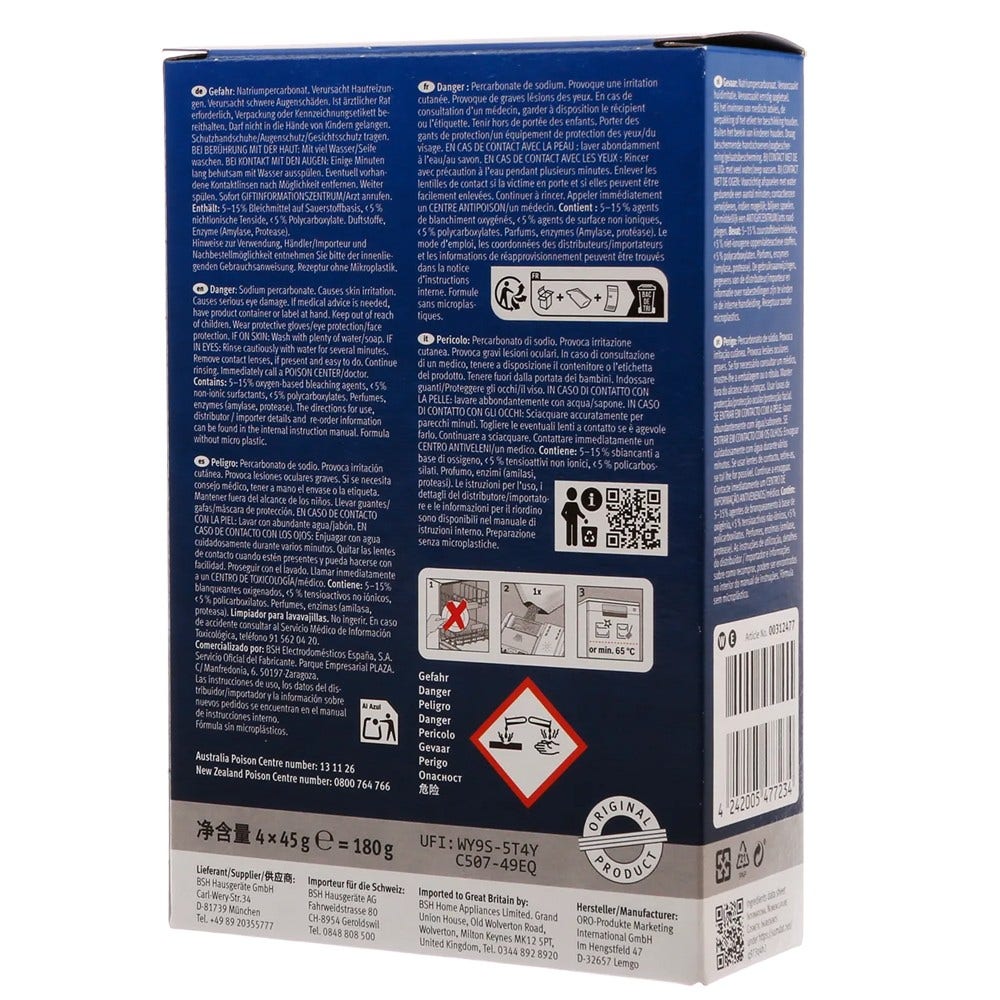 Bosch / Siemens Reiniger Vaatwasser 00312477 (4x45g)