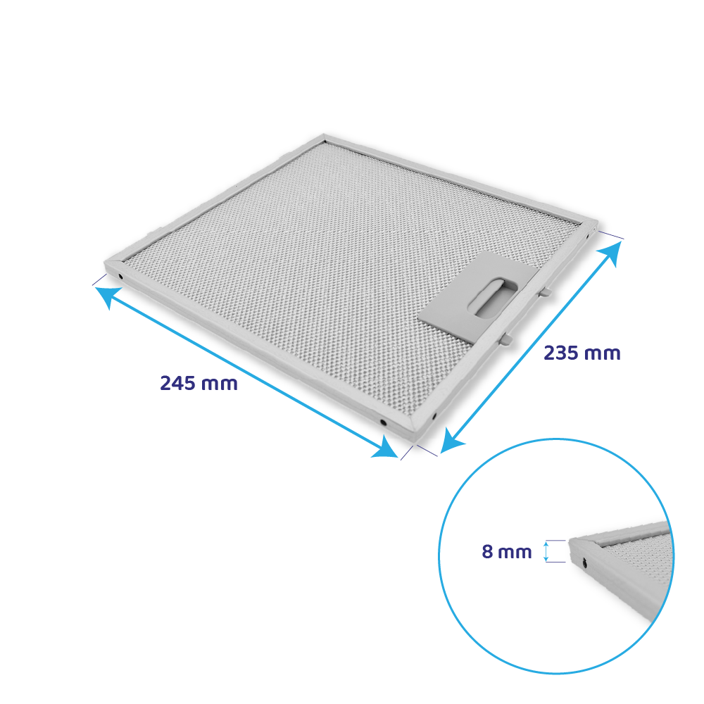 Falmec Metaalfilter 245x235x8mm 101079900
