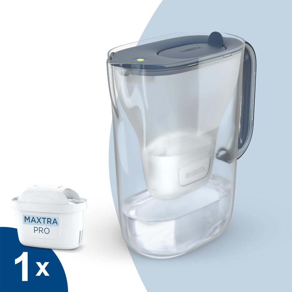 BRITA Style Essential Waterfilterkan 2.4L Steenblauw + BRITA MAXTRA PRO Waterfilter 1057790