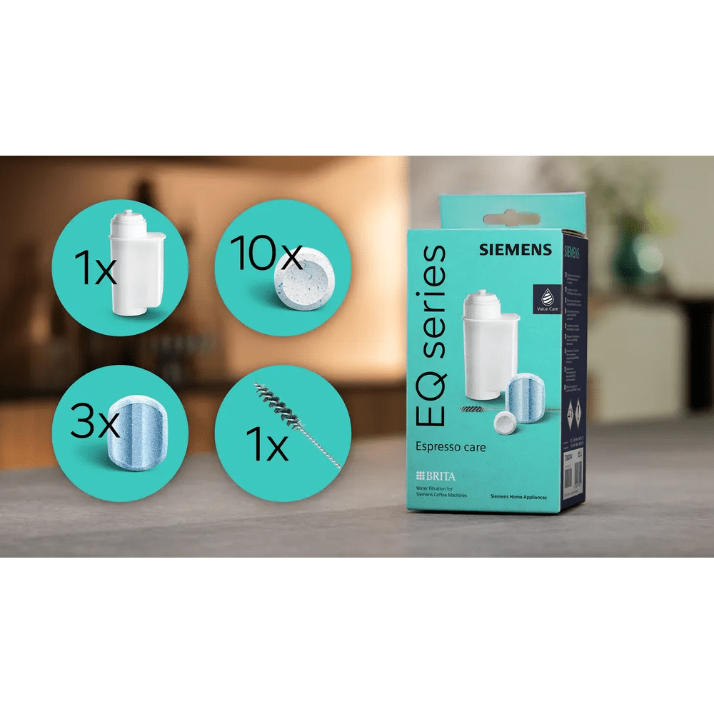 Siemens EQ Series Onderhoudsset Koffiemachine Reinigingstabletten + Ontkalkingstabletten + Waterfilter