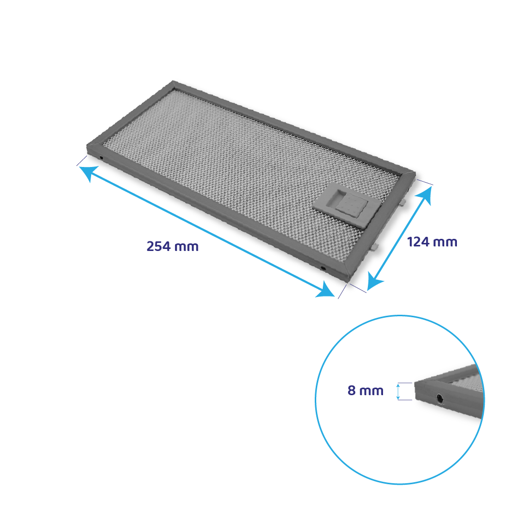 AEG Metaalfilter 124x254x8mm 4055348199