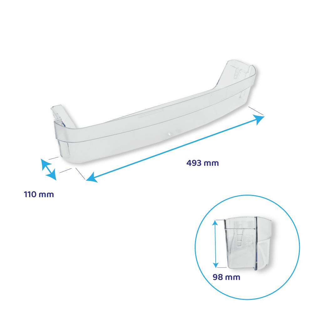 Bauknecht Koelkast Flessenbak 493x110mm / 481241829927