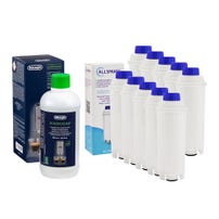 Onderhoudsset Koffiemachine Waterfilter (10st.) + Ontkalker (500ml) geschikt voor Delonghi