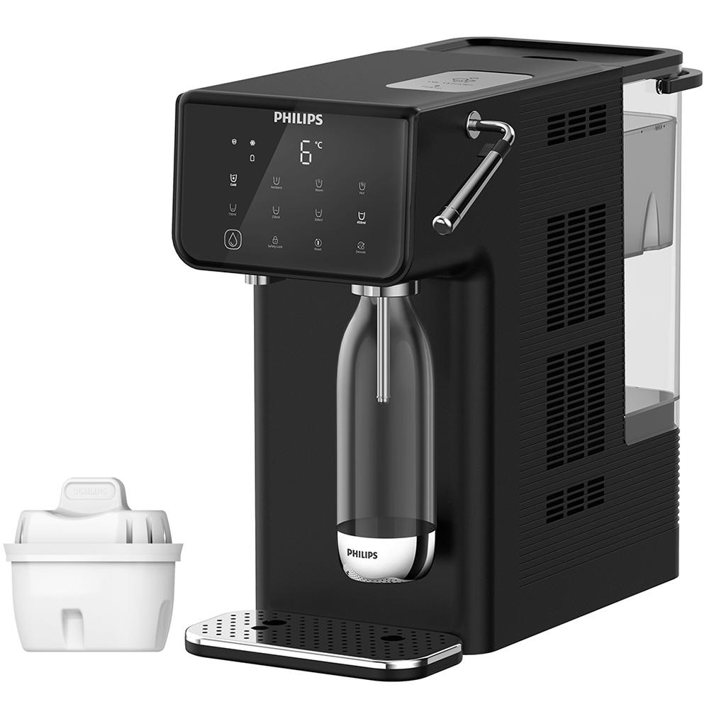 Philips All-in-één Waterstation Heet + Koud + Bruisend ADD5962BK (filtert PFAS) compatibel met BRITA