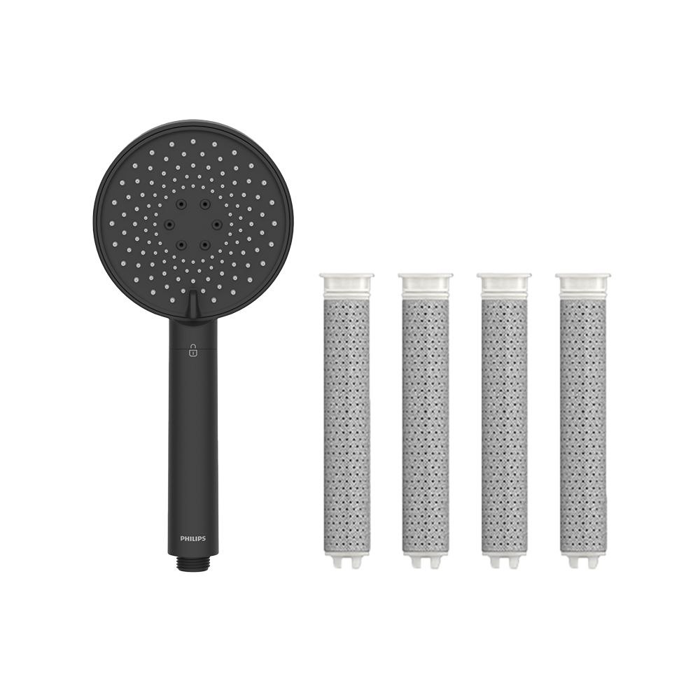 Philips Douchekop + Vervangingsfilter Zwart (4st.) ASH1516BK / ASH138
