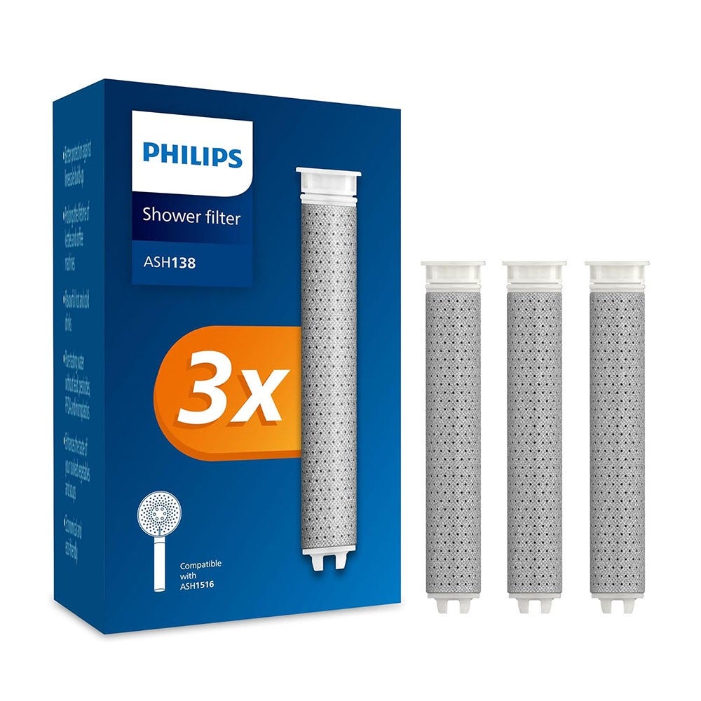 Philips Douchekop + Vervangingsfilter Zwart (4st.) ASH1516BK / ASH138