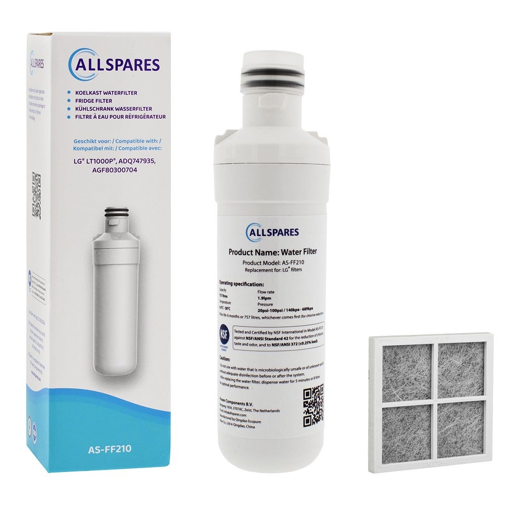 Vervangingsset Koelkast Luchtfilter + Waterfilter LT1000P geschikt voor LG