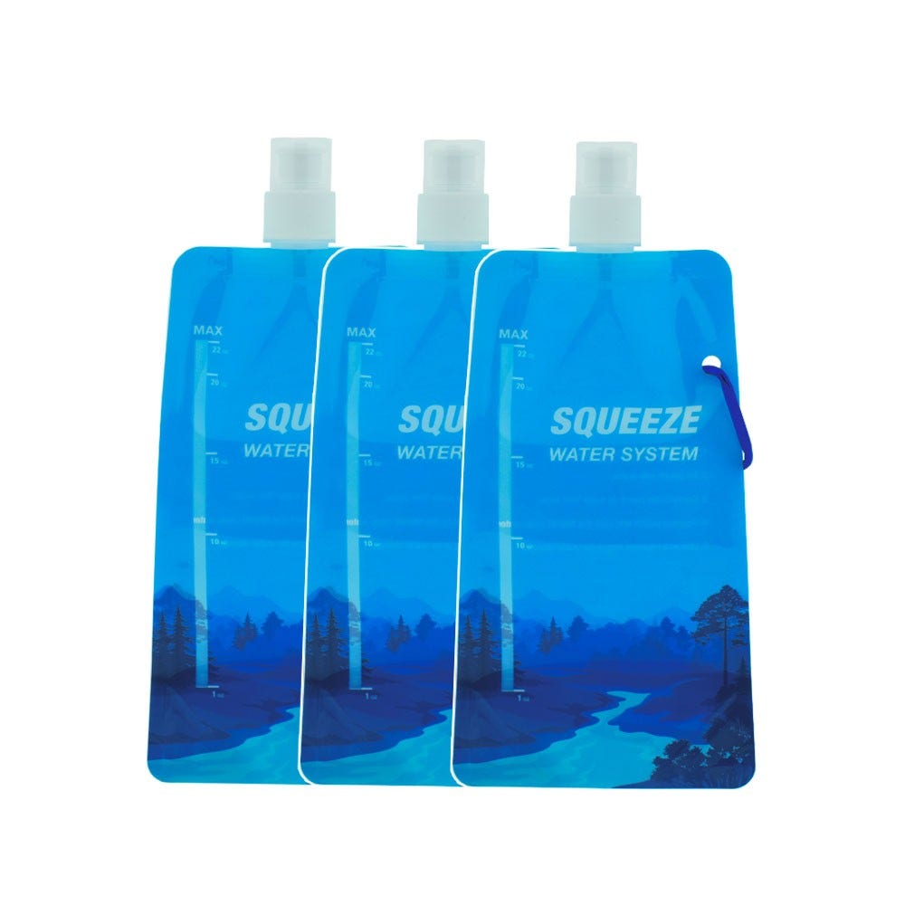Allspares Outdoor Waterfilter + 0.65L Waterfles Squeezable Pouch (3st.)