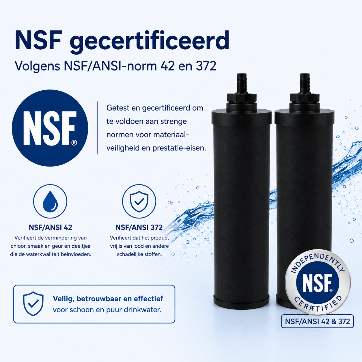 AllSpares waterfilter (2St.) geschikt voor zwaartekrachtfiltersyteem AS-WD010