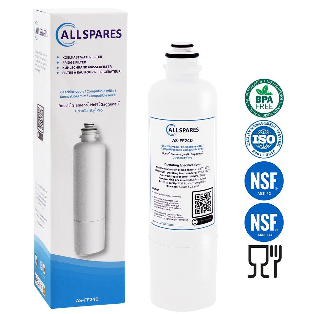 Waterfilter geschikt voor Gaggenau UltraClarityPro 11032518 / RA450012
