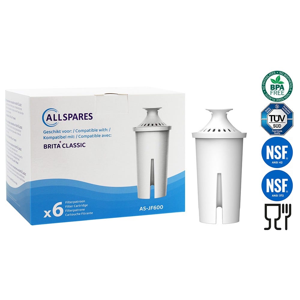Waterfilter geschikt voor BRITA CLASSIC (6-pack)