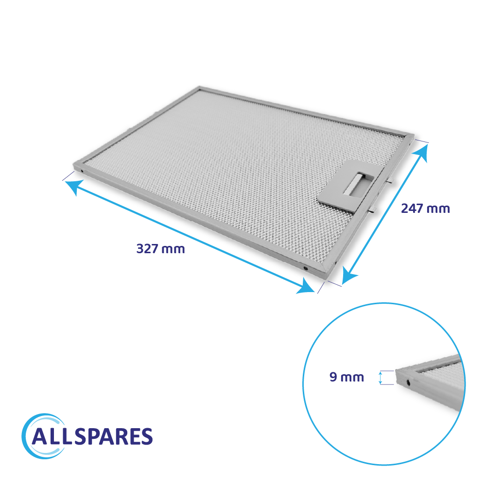 Metaalfilter 327x247mm geschikt voor Pando 580058200037