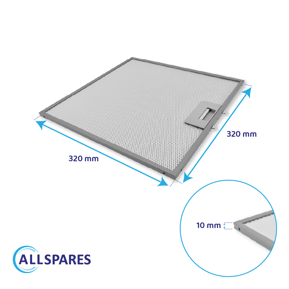 Metaalfilter 320x320mm geschikt voor Laden 481248058144