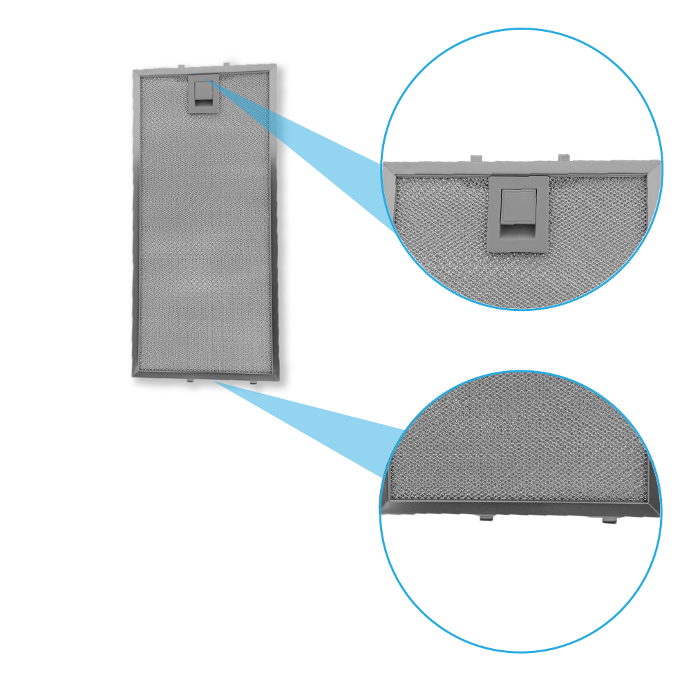 Metaalfilter 350x164mm geschikt voor Bosch 435204 / 00435204