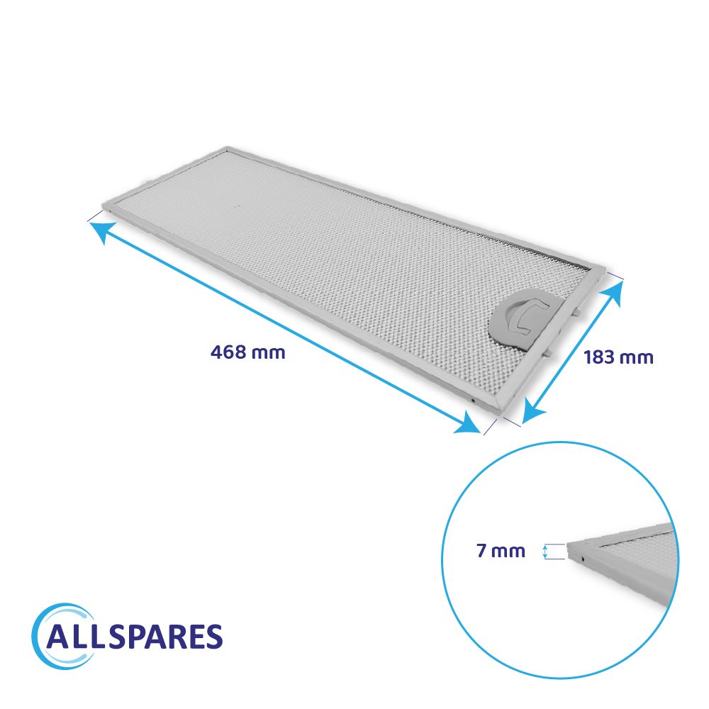 Metaalfilter 468x183x7mm geschikt voor Pelgrim 401468