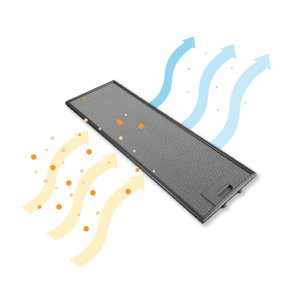 Metaalfilter 532x176x9mm geschikt voor Whirlpool 481248058305
