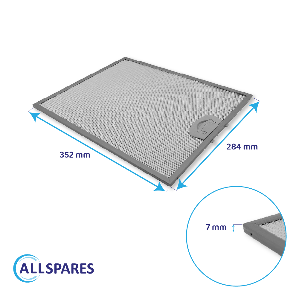 Metaalfilter 352x284mm geschikt voor Beko 9174420002