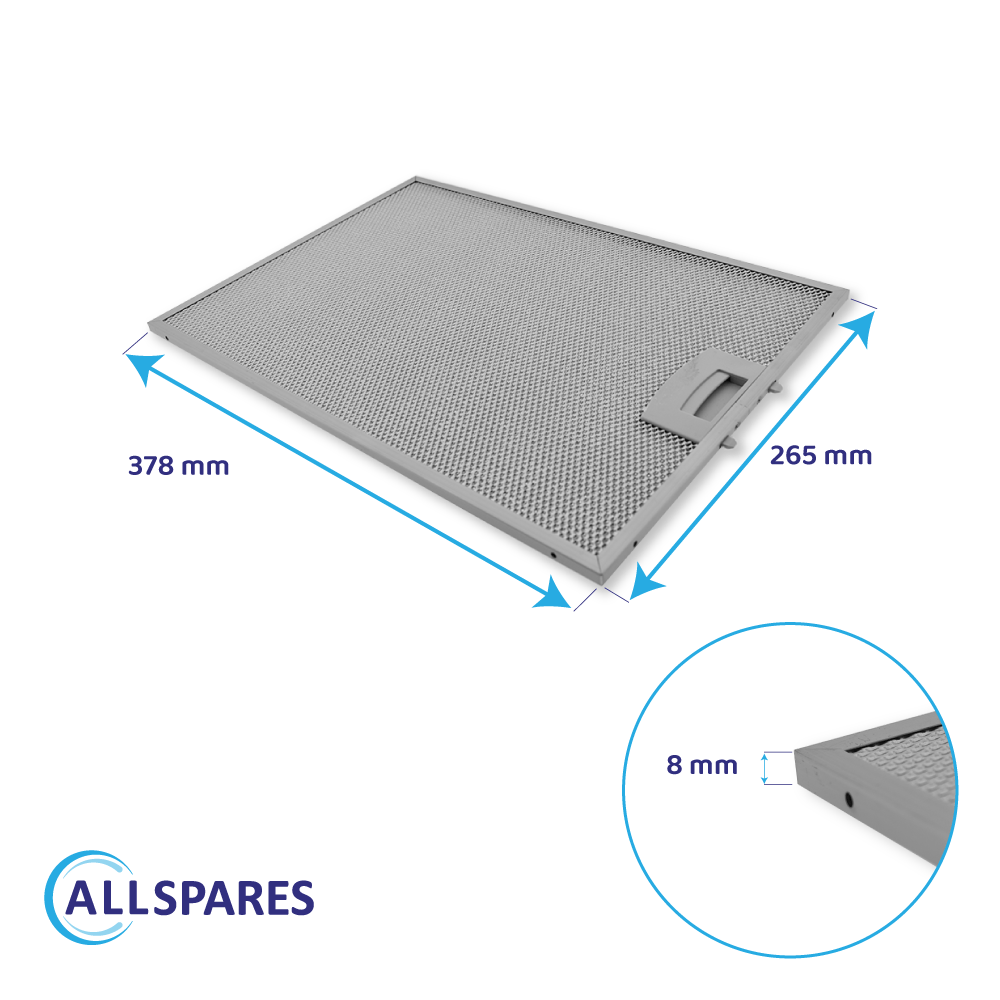 Metaalfilter 378x265mm geschikt voor Siemens 11025757 / 11022929