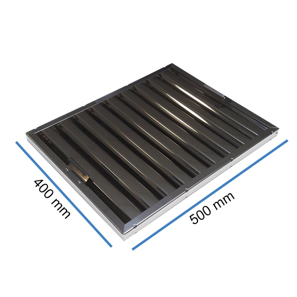 Lamellenfilter Zwart 400x500x25mm voor Horeca Afzuigkap