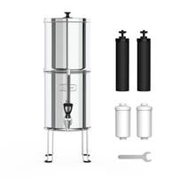 RVS Zwaartekracht Waterfiltersysteem (8,5l) incl. 2 Koolstoffilters & 2 Fluoridefilters
