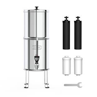 RVS Zwaartekracht Waterfiltersysteem (8,5l) incl. 2 Koolstoffilters & 2 Fluoridefilters