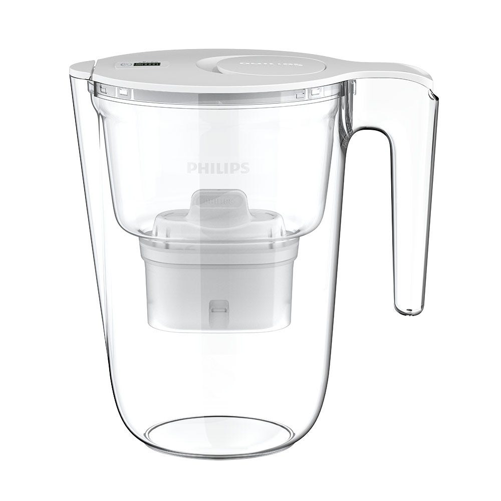 Philips Waterfilterkan 2.6L + 3 Micro X-Clean Waterfilter (filtert PFAS) AWP2933WHT3