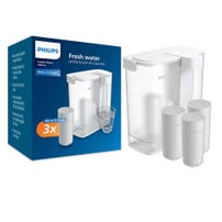 Philips Micro X-Clean Instant Waterfilterkan + Waterfilters (3St.) AWP2980WH3