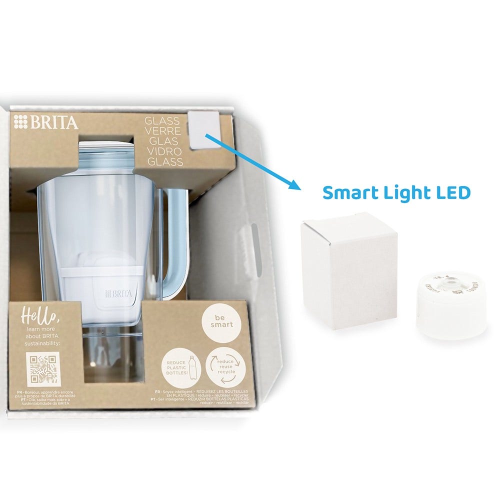 BRITA Glazen Waterfilterkan 2.5L + 7 MAXTRA PRO Waterfilters (filtert PFAS)