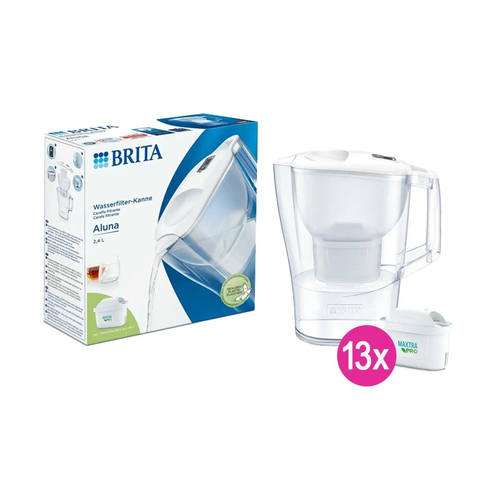 BRITA  Aluna Waterfilterkan + 13 MAXTRA PRO Waterfilters (filtert PFAS)