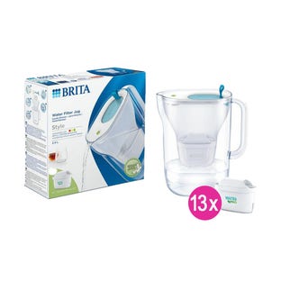 BRITA Style Waterfilterkan + 13 MAXTRA PRO Waterfilters (filtert PFAS)
