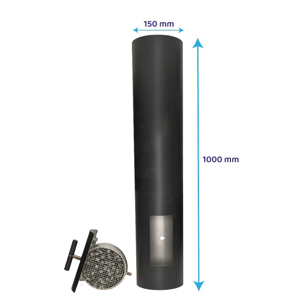 ABCAT® Houtrookfilter Ø150x1000mm Zwart