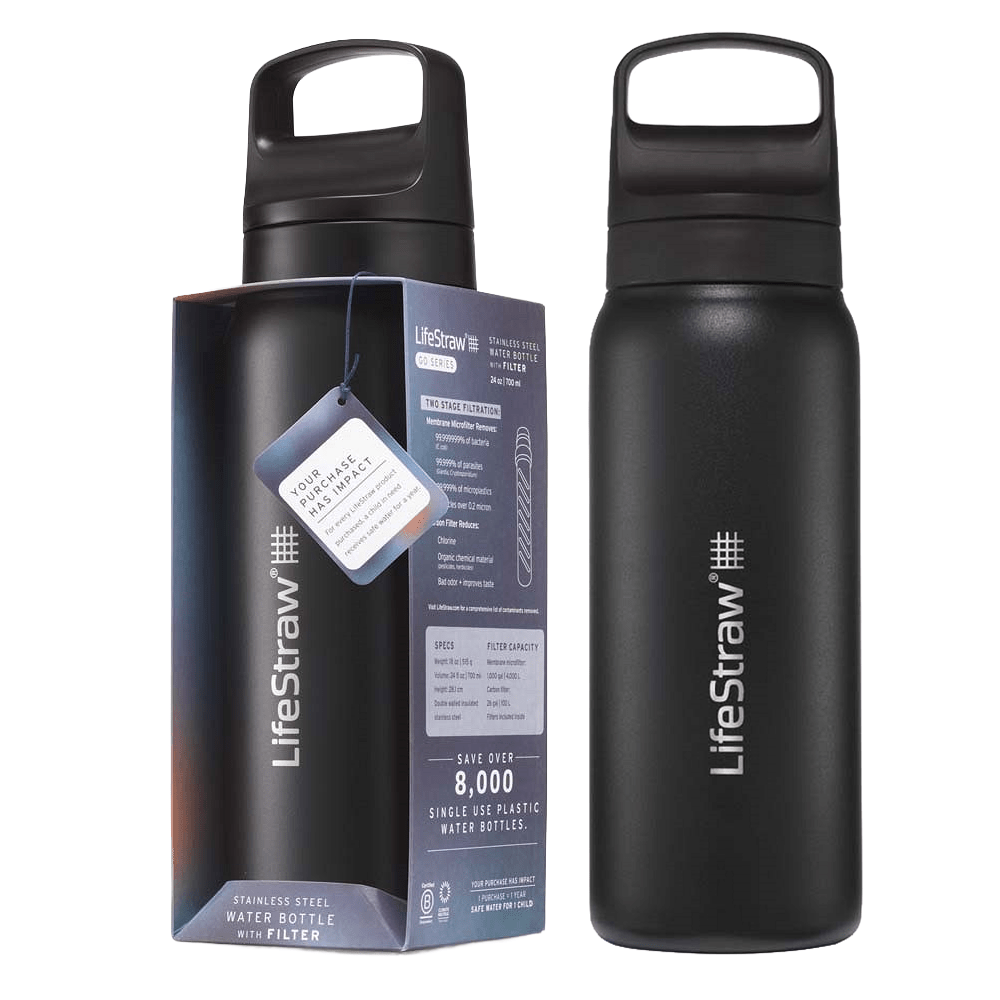 LifeStraw Go 2.0 Series RVS Drinkfles Zwart (1000ml)