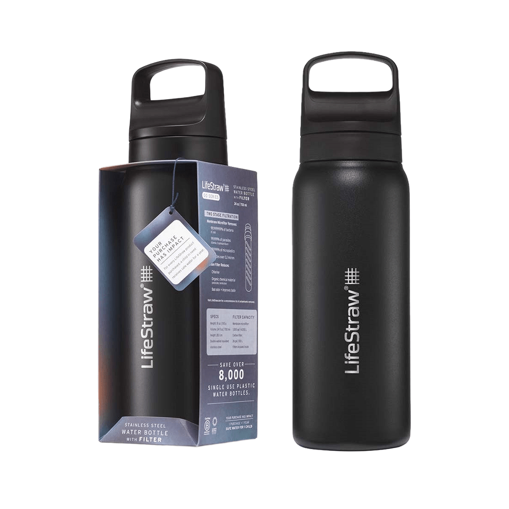 LifeStraw Go 2.0 Series RVS Drinkfles Zwart (700ml)