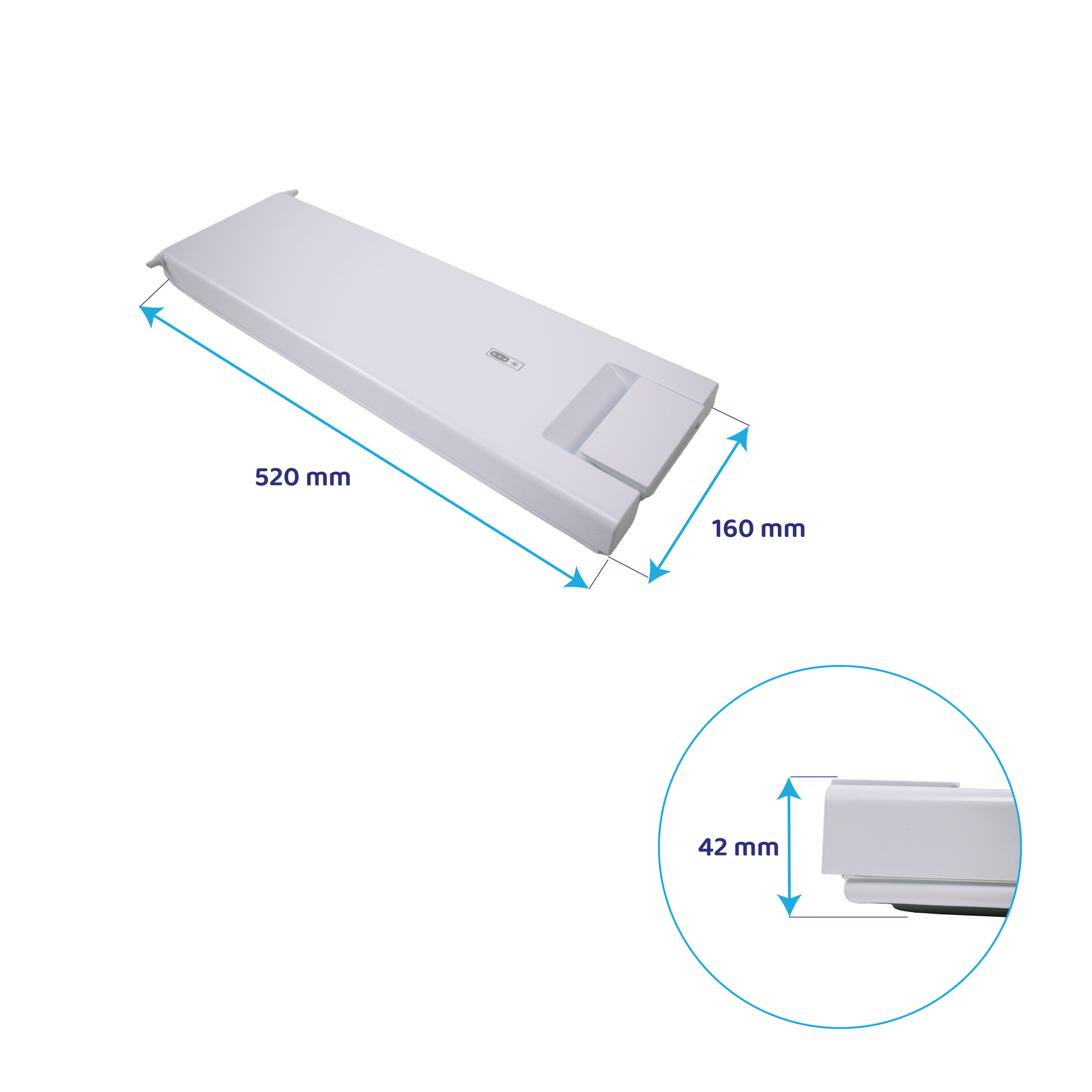 Bauknecht Vriesvakdeur 520x160mm / 481244069384