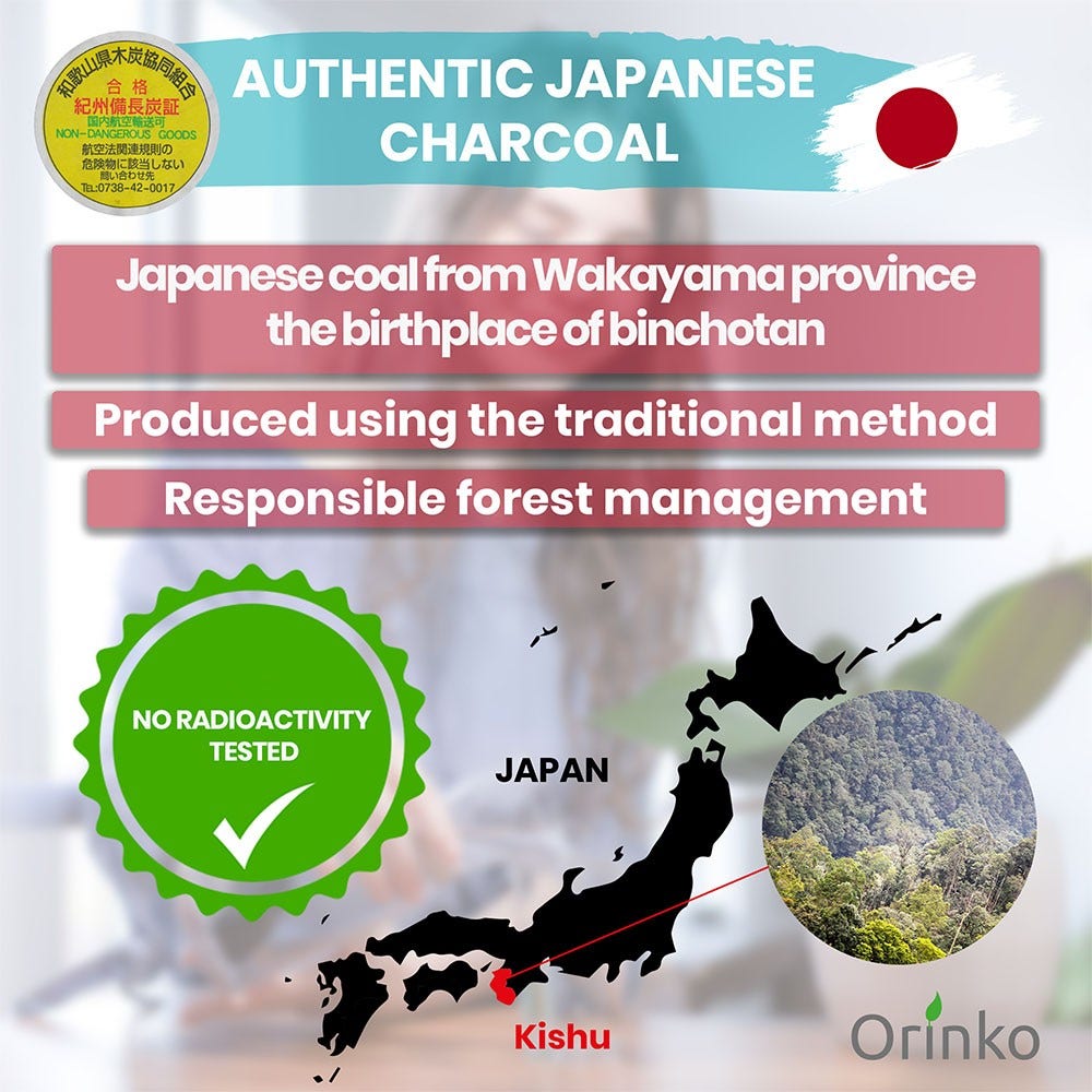 Orinko Japanse Binchotan Houtskoolstaafjes (150gr)
