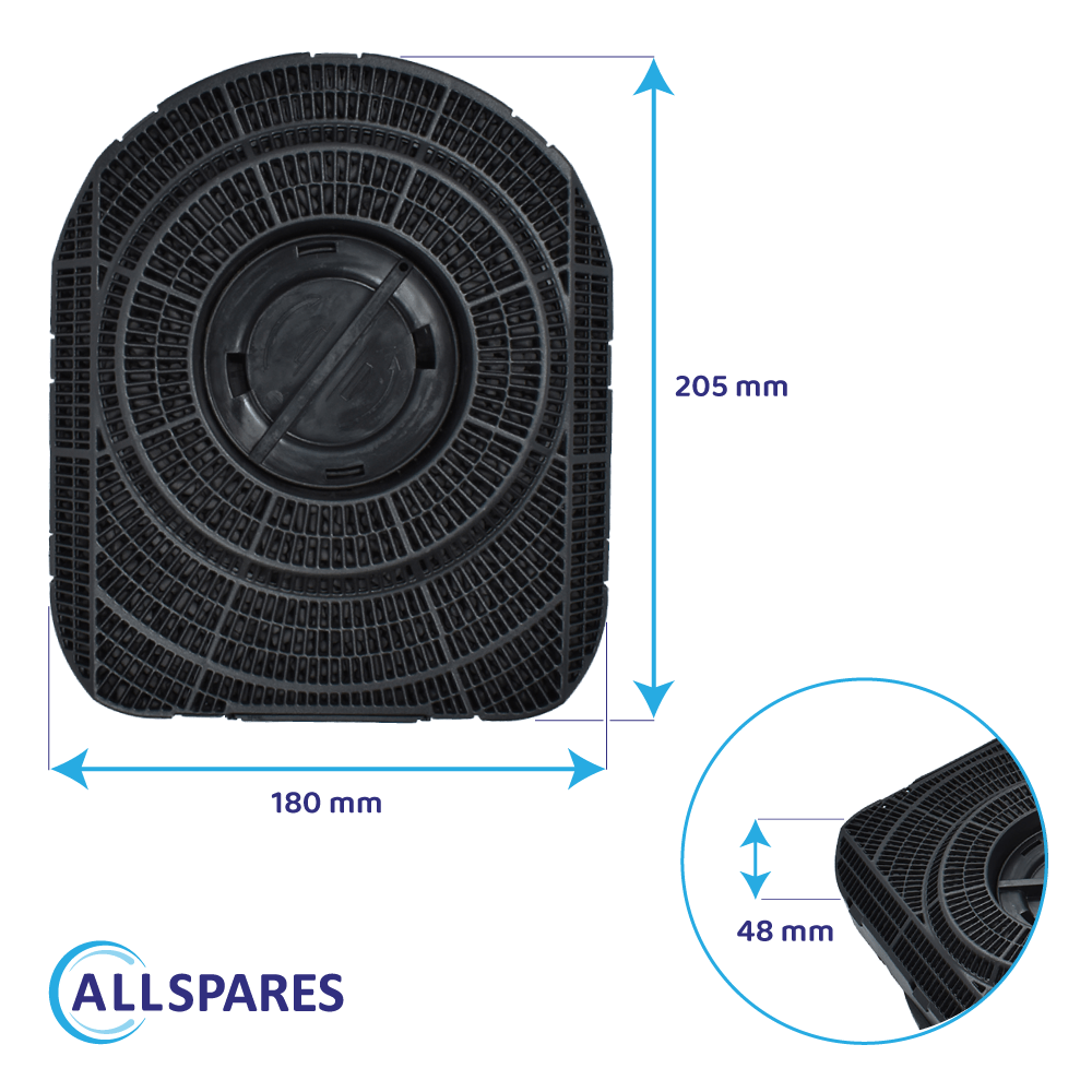 Koolstoffilter geschikt voor Whirlpool Type 200 / DKF42