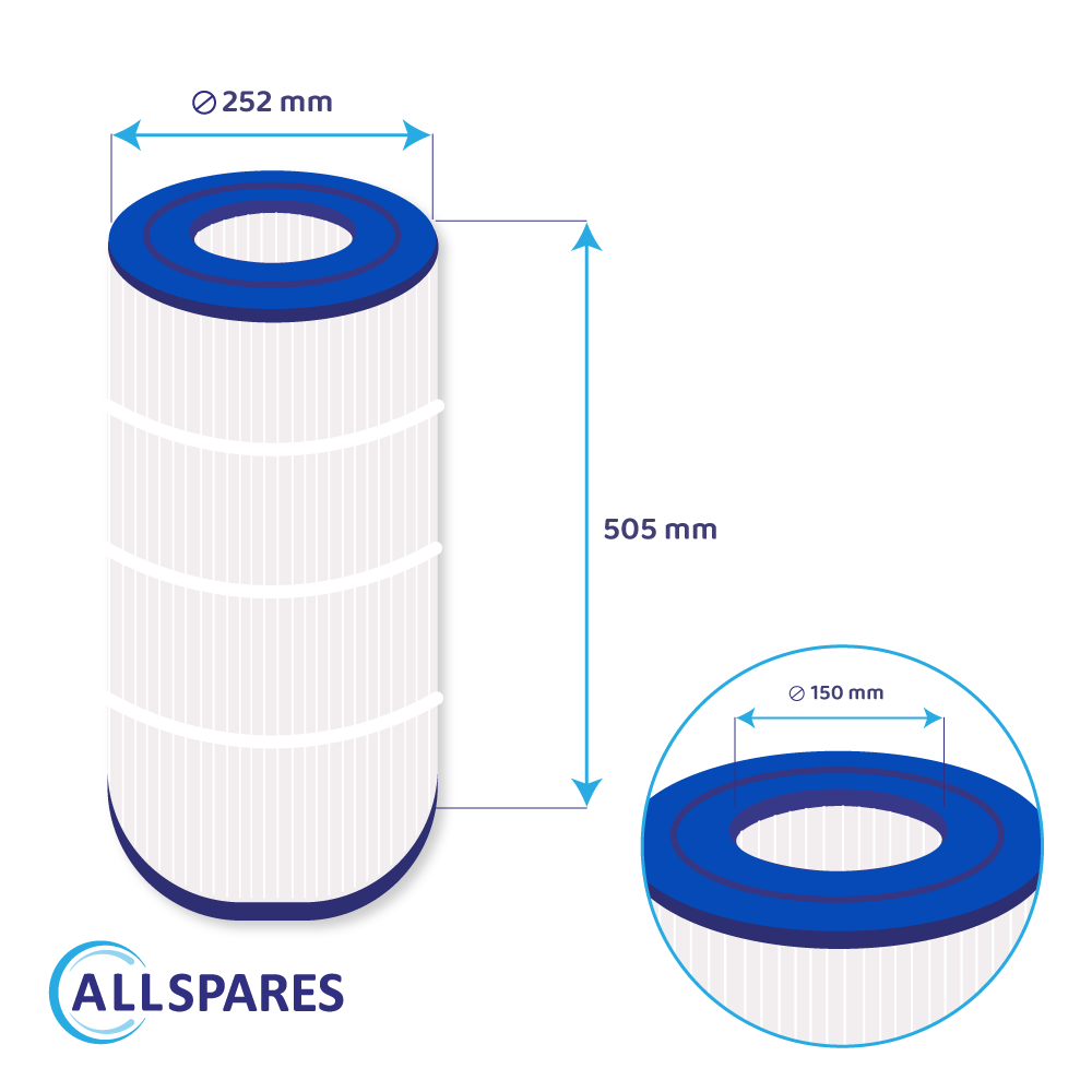 Spa/Zwembad Waterfilter geschikt voor Waterair CFR100 / WFR100 / CFT100 / C-9699