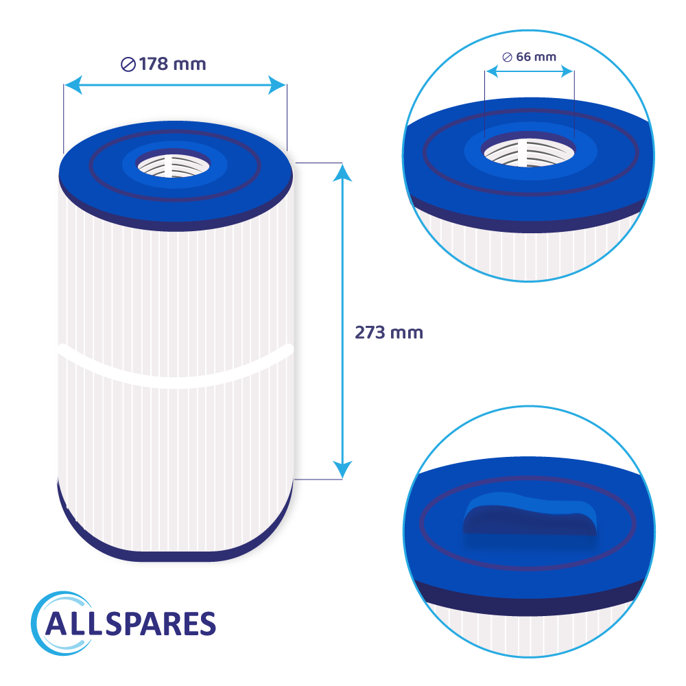 Spa Waterfilter geschikt voor Caldera 1019401 / 75017 / PCD50N / C-7350 / CA50