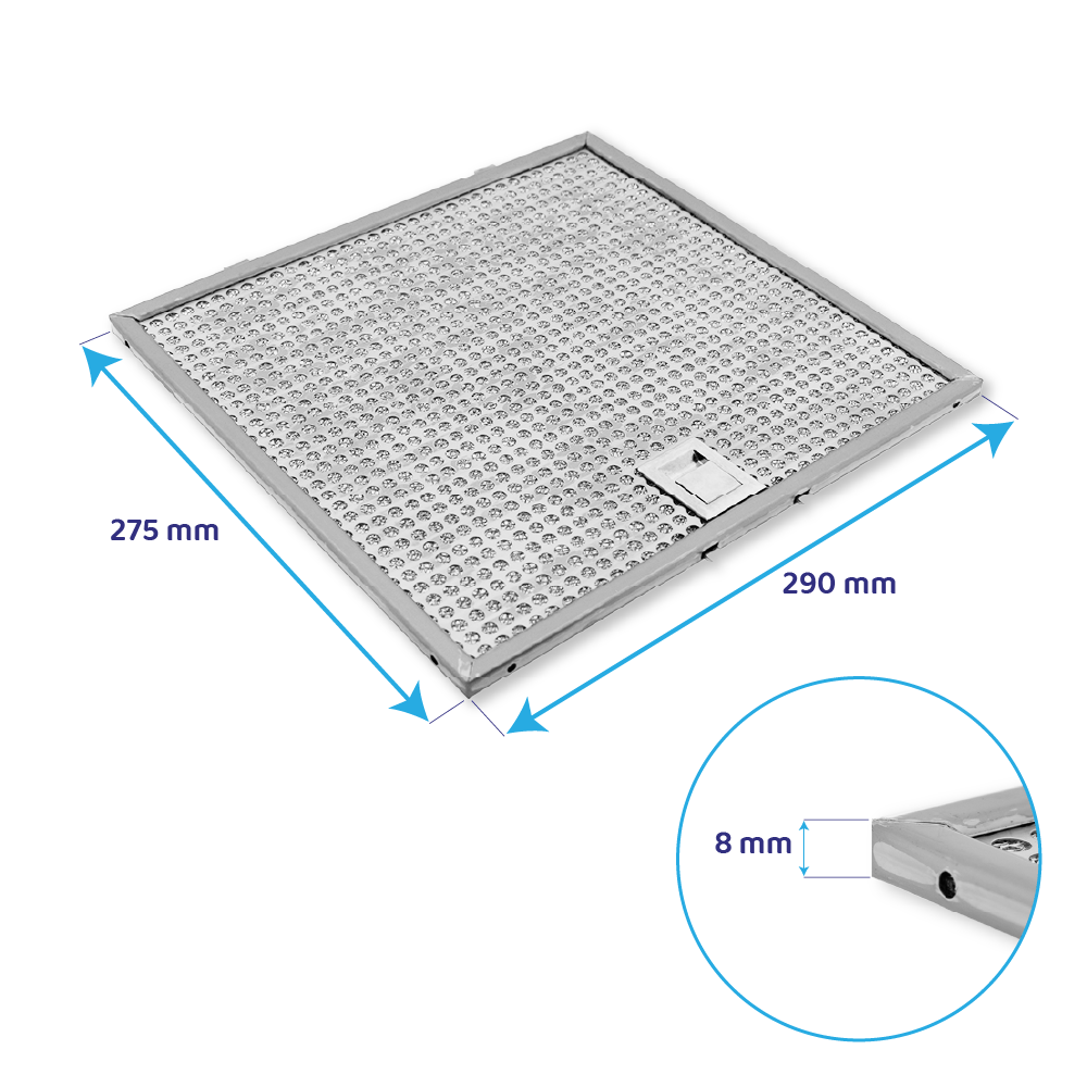 Metaalfilter 275x290mm geschikt voor Ikea FOKUSERA