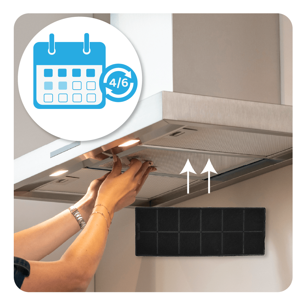 Koolstoffilter geschikt voor Oranier DHE8720 / DHE8730 / DHE8740 / DHE8750 (2St.)