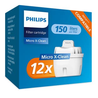 Philips Waterfilter 12-pack (filtert PFAS) compatibel met BRITA Maxtra+