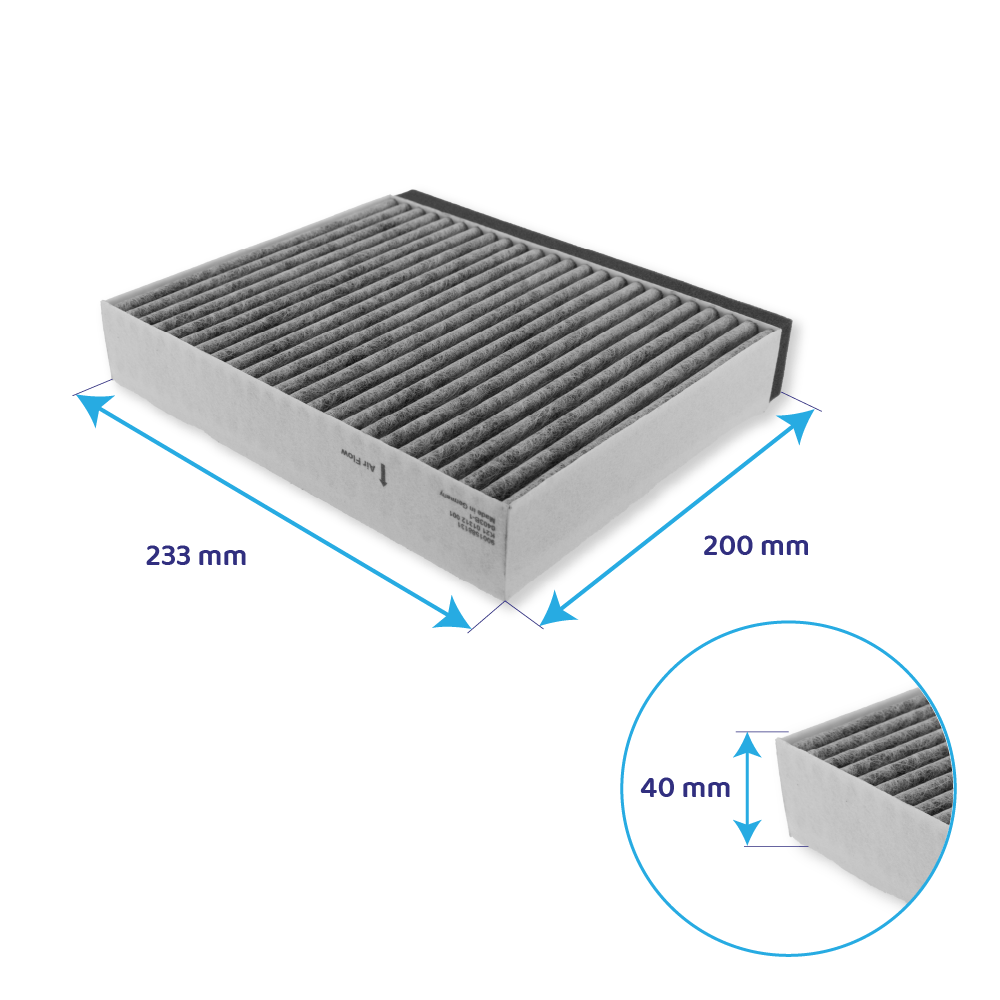 Bosch CleanAir Koolstoffilter 17006595 / DZZ1CX1B4 voor schachtbreedte van 260 mm