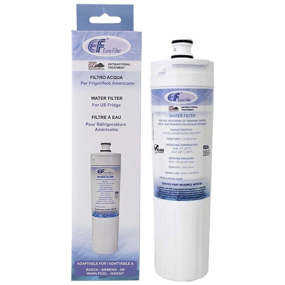 Eurofilter Waterfilter geschikt voor Bosch / Siemens / Balay / Kuppersbusch / Neff / Solitaire / 3M / Indesit / Whirlpool