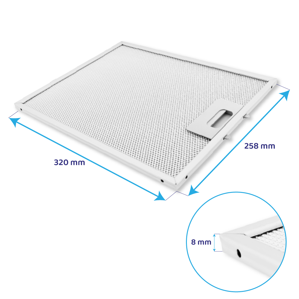 Whirlpool Metaalfilter 320x258mm 482000027381