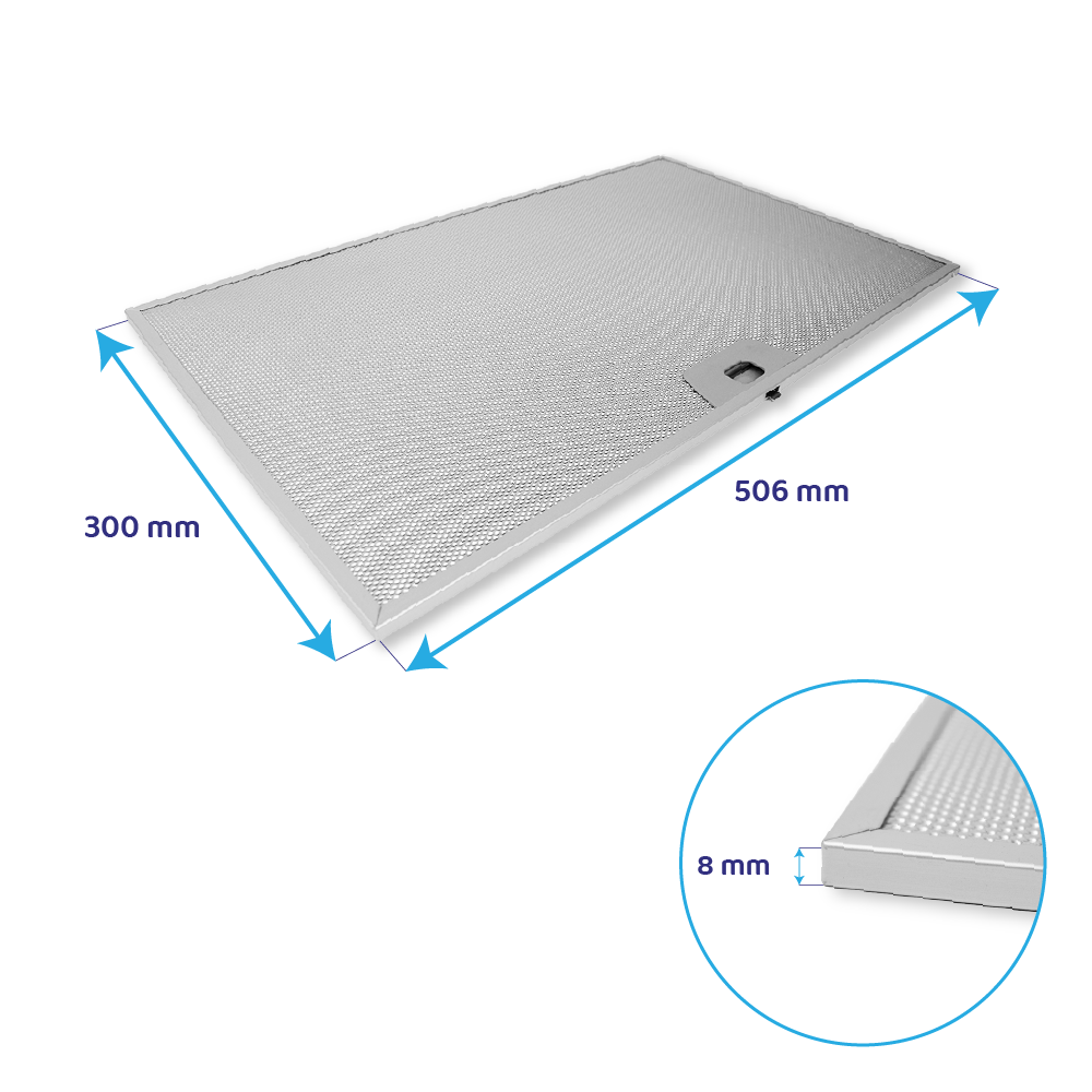 Metaalfilter 506x300mm geschikt voor Valberg 1330059015