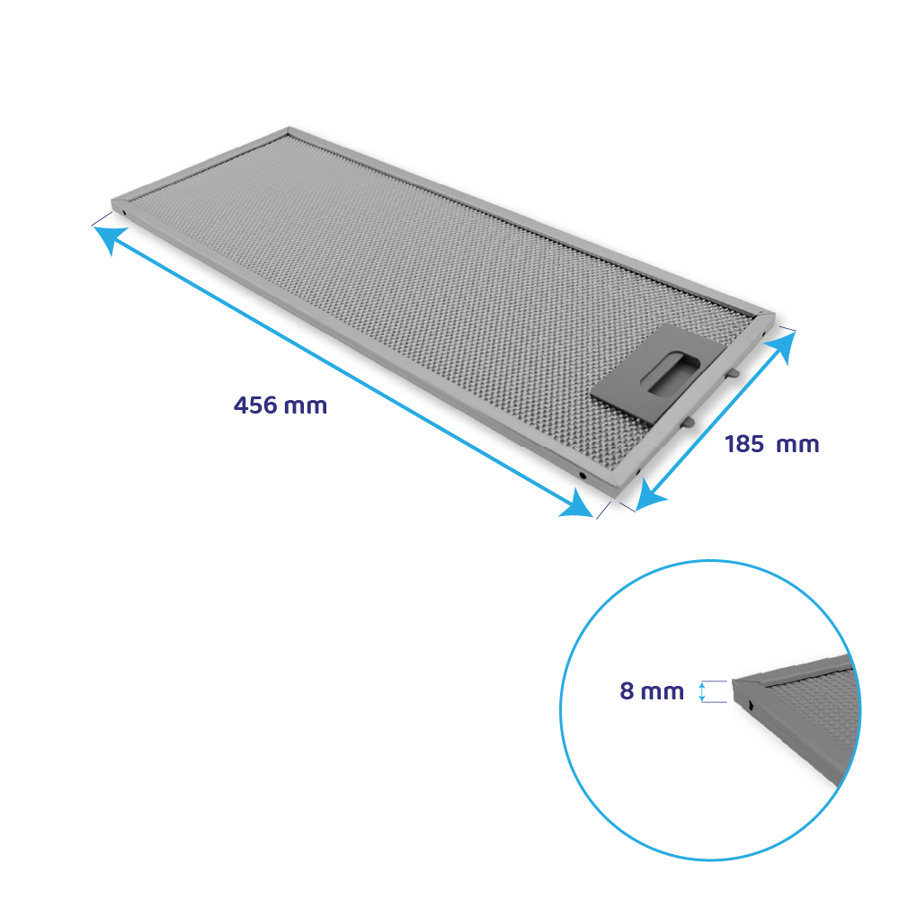 Ignis Metaalfilter 456x185x8mm 482000009755