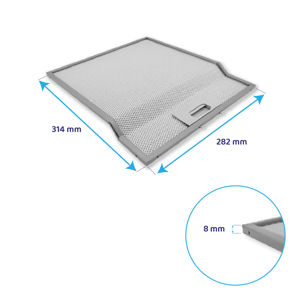 Whirlpool Metaalfilter 282x314x8mm 481248058334