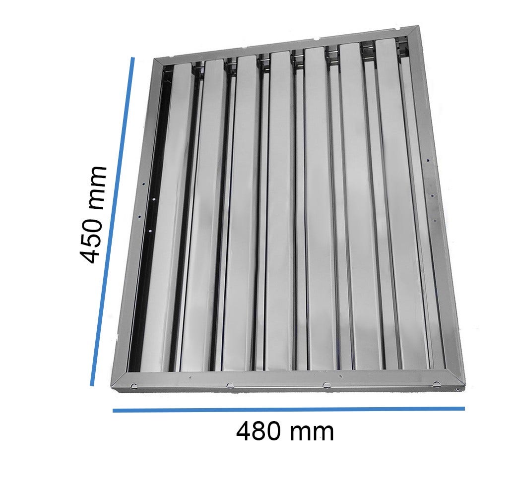Lamellenfilter 450x480x25mm voor Horeca Afzuigkap