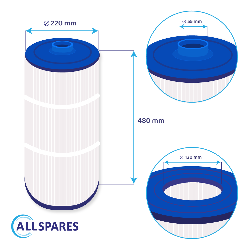Spa Waterfilter (2St.) geschikt voor Sundance 6473-164 + 6473-165